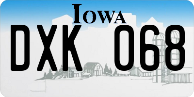 IA license plate DXK068