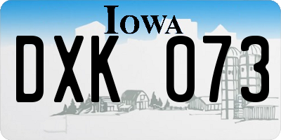 IA license plate DXK073