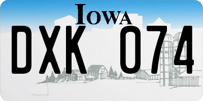 IA license plate DXK074