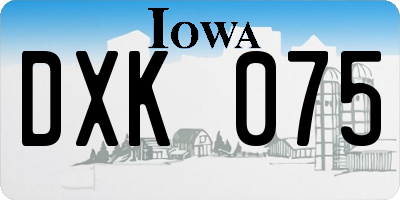 IA license plate DXK075