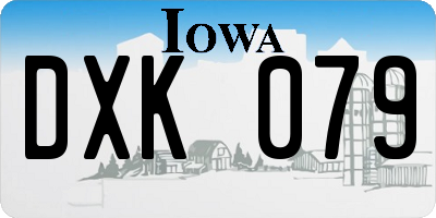 IA license plate DXK079