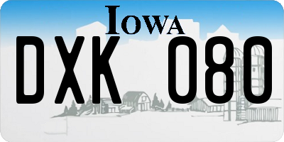 IA license plate DXK080