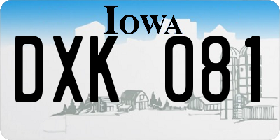 IA license plate DXK081