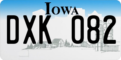 IA license plate DXK082