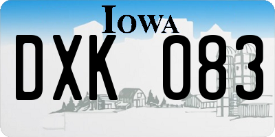 IA license plate DXK083