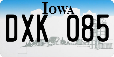 IA license plate DXK085