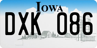 IA license plate DXK086