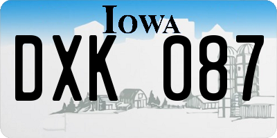 IA license plate DXK087