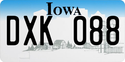 IA license plate DXK088