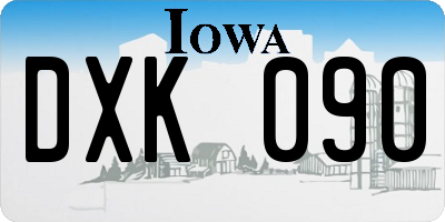 IA license plate DXK090