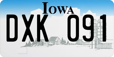 IA license plate DXK091