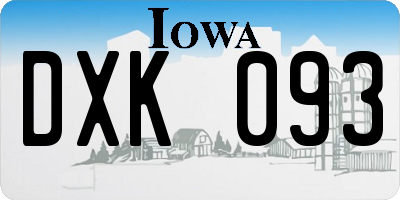 IA license plate DXK093