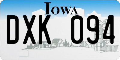 IA license plate DXK094