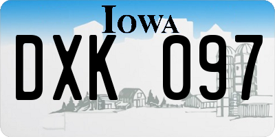 IA license plate DXK097