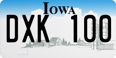 IA license plate DXK100