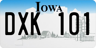 IA license plate DXK101