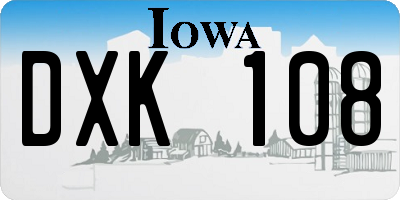IA license plate DXK108