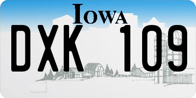 IA license plate DXK109