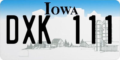 IA license plate DXK111