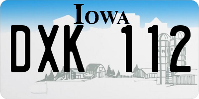 IA license plate DXK112