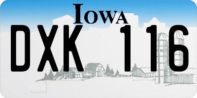 IA license plate DXK116