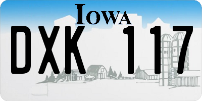IA license plate DXK117