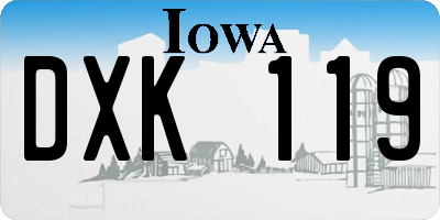IA license plate DXK119