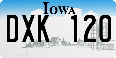IA license plate DXK120