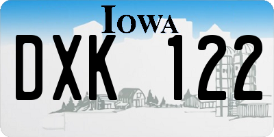 IA license plate DXK122