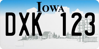 IA license plate DXK123