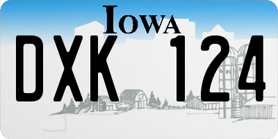 IA license plate DXK124