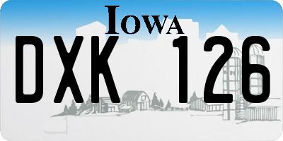 IA license plate DXK126