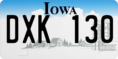 IA license plate DXK130
