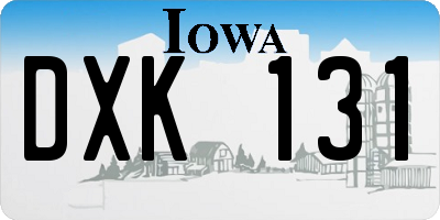 IA license plate DXK131