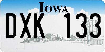 IA license plate DXK133