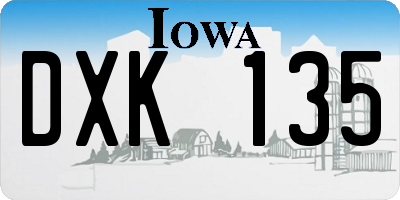 IA license plate DXK135