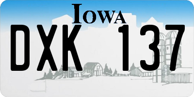 IA license plate DXK137