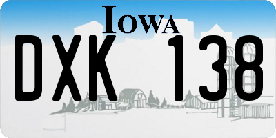 IA license plate DXK138