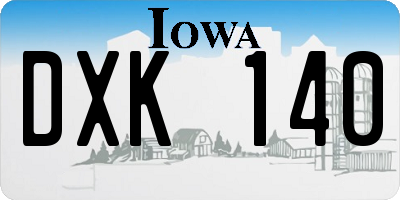 IA license plate DXK140