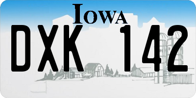 IA license plate DXK142