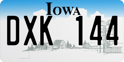 IA license plate DXK144