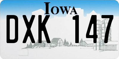 IA license plate DXK147