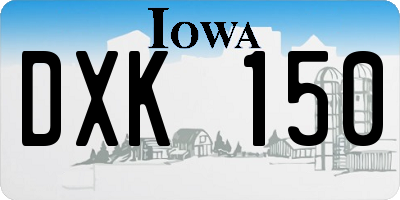 IA license plate DXK150