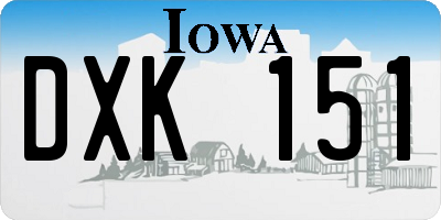 IA license plate DXK151