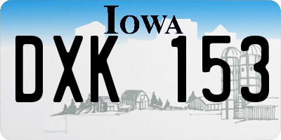 IA license plate DXK153