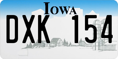 IA license plate DXK154