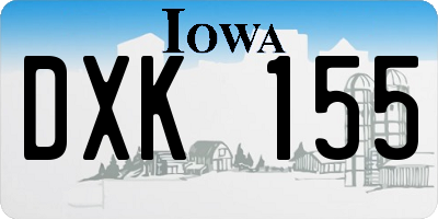 IA license plate DXK155