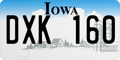 IA license plate DXK160