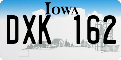 IA license plate DXK162