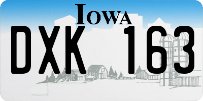 IA license plate DXK163